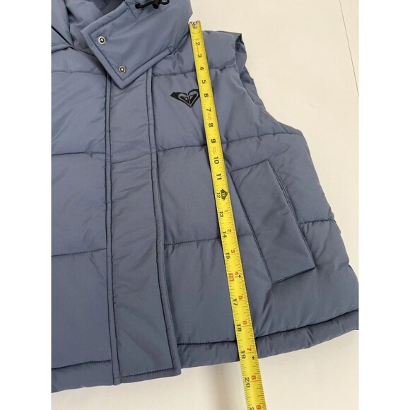 Roxy Blue Hooded Water-Resistant Puffer Vest Women’s Small with Pockets - Picture 9 of 9